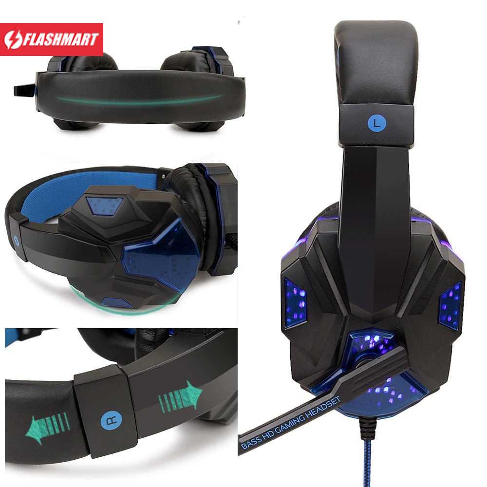 Flashmart Gaming Headphone Headset Super Bass LED with Mic - SY830MV