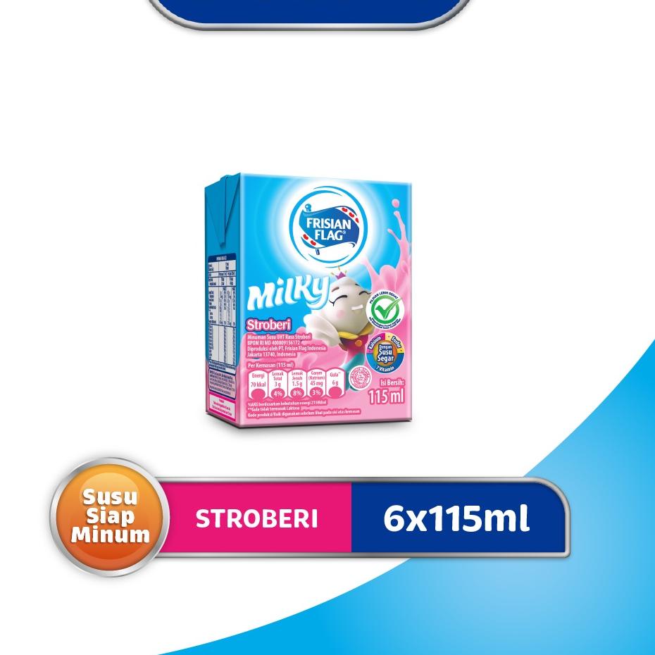 

Wow banget Frisian Flag UHT Milky Stroberi 115ml (6pcs) Multipack