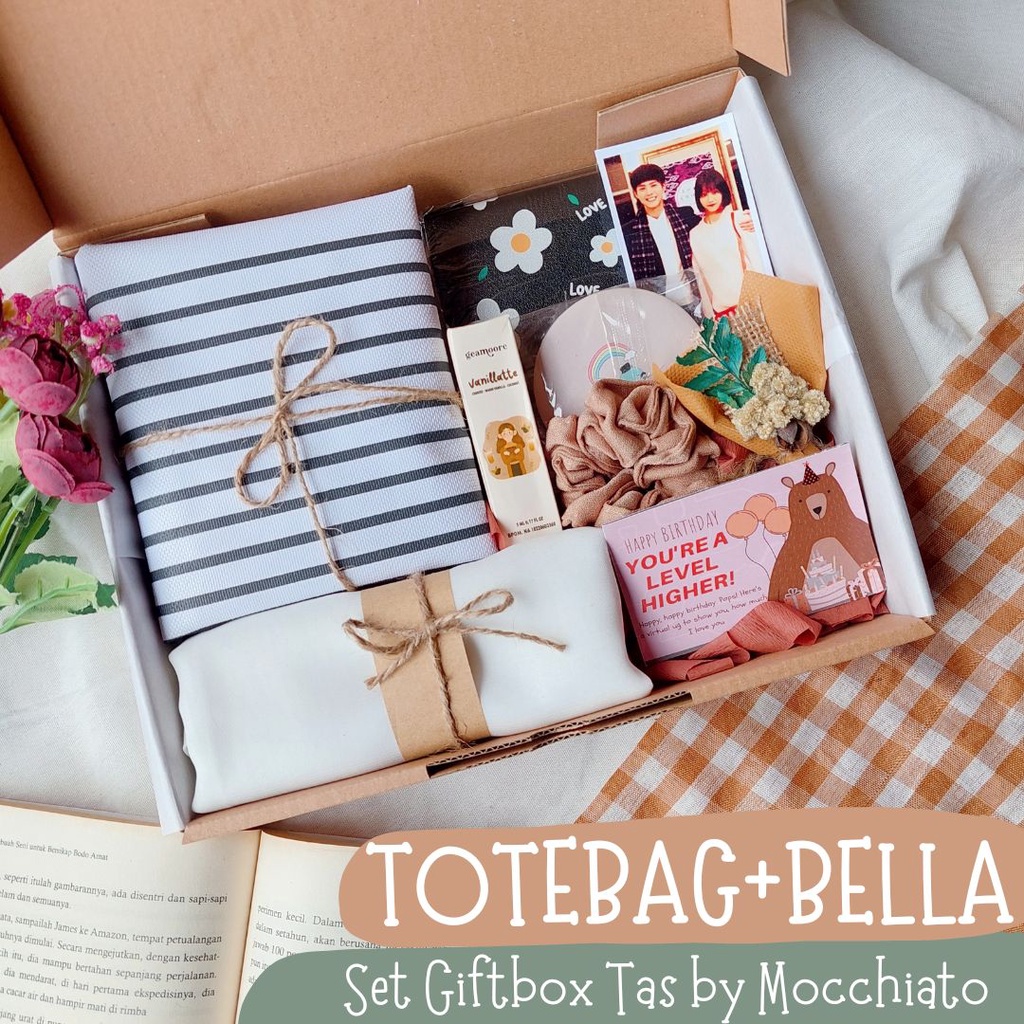 

Hampers Kado Cewek Stationery Totebag Hijab | Giftbox Ulang Tahun/Wedding by Mocchiato