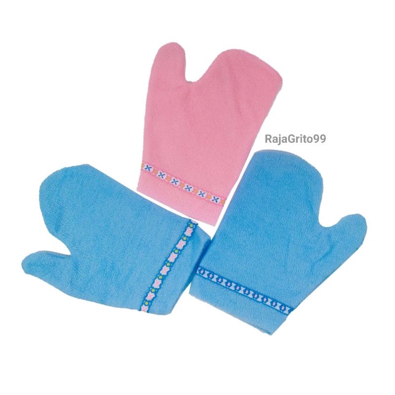 Waslap Bayi Jari Dobel Lembut Tebal / Washlap Jari Bahan Handuk Perlengkapan Mandi Bayi