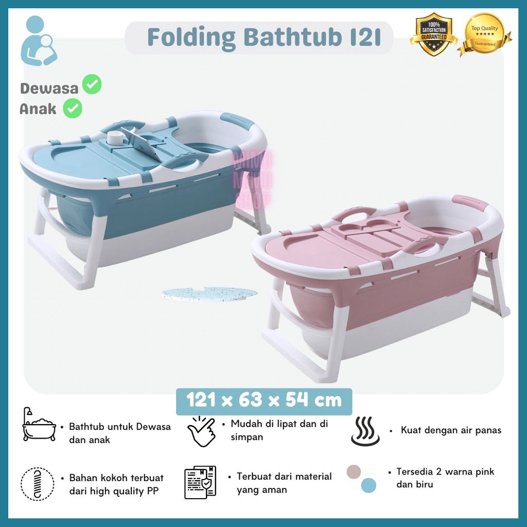 BAK MANDI LIPAT BATHTUB PORTABLE DEWASA DAN ANAK PORTABLE DAPAT DI LIPAT BAGUS MURAH TEBAL