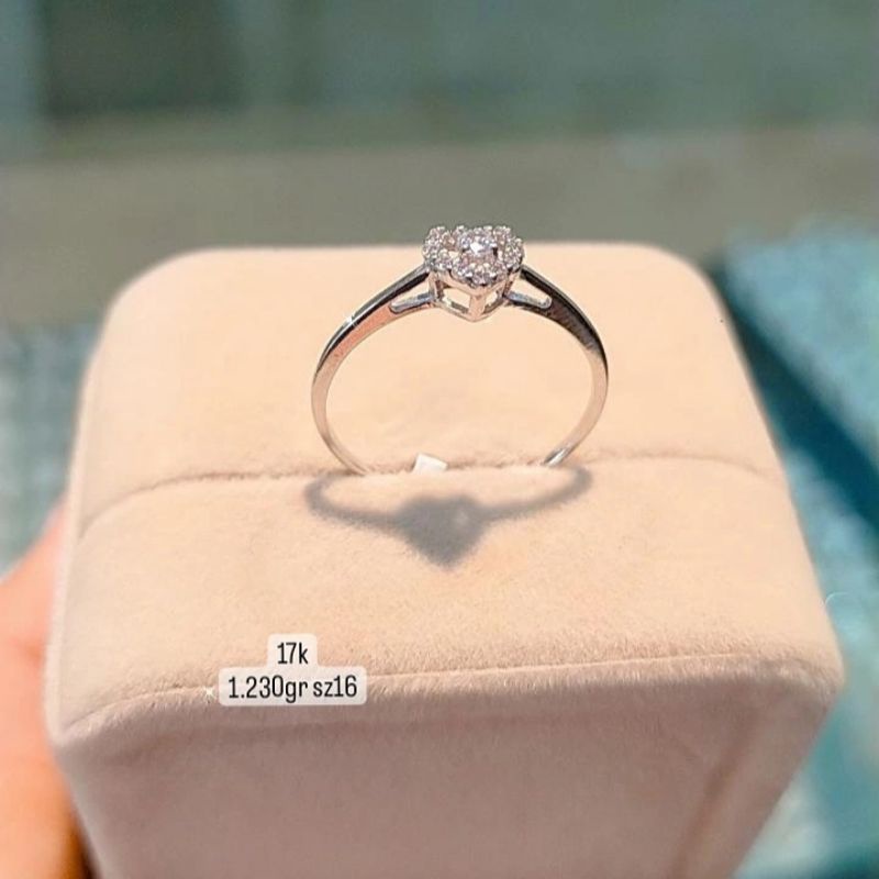 cincin emas putih kadar 17k