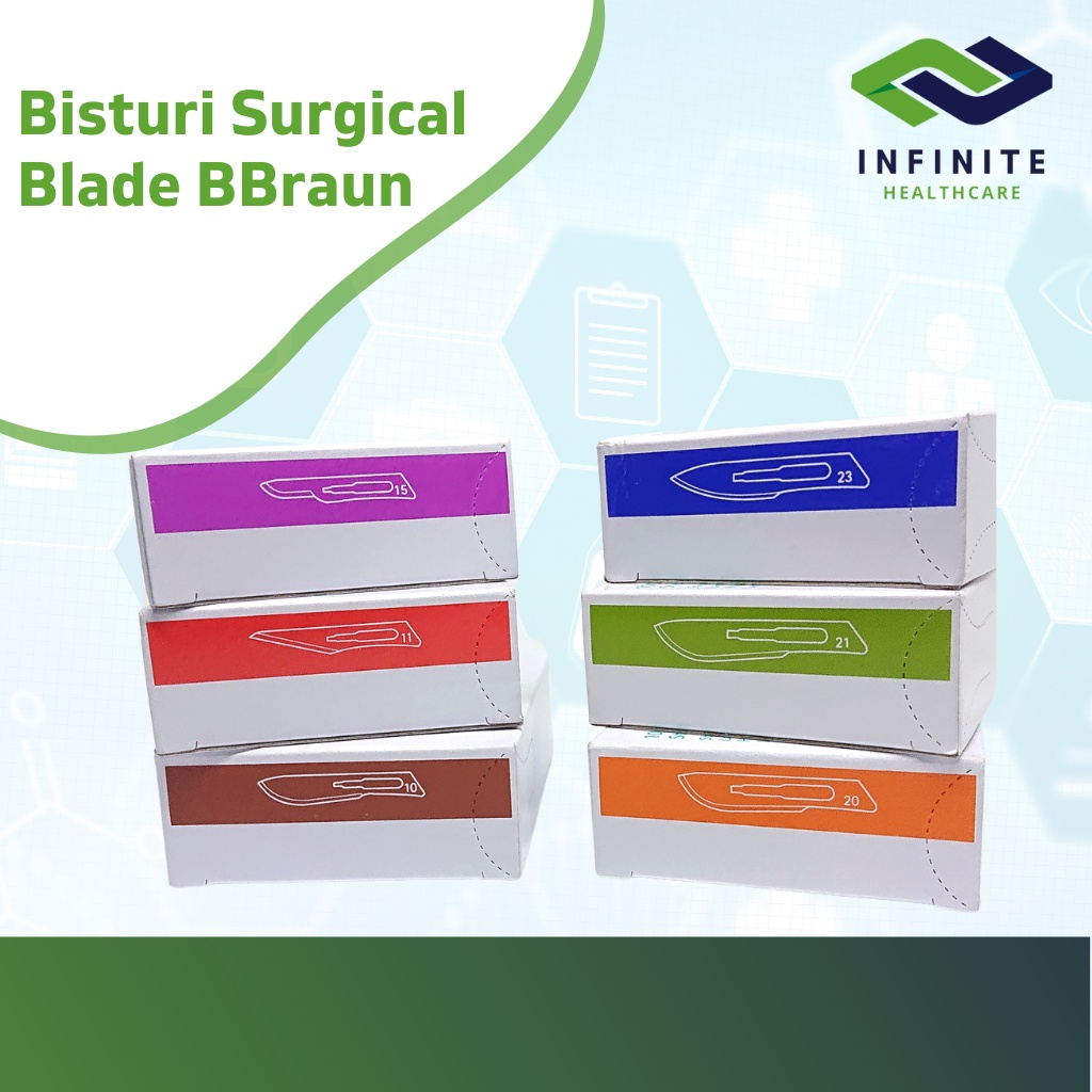 B'Braun Bisturi No 15, 10, 11, 20, 21, dan 23 Surgical Blade BBraun Pisau Bedah Medis