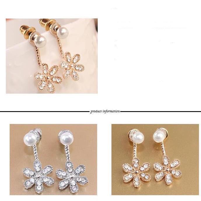 Anting Wanita Model Hias Batu Permata Crystal Bling Bling Style Korea Fashion