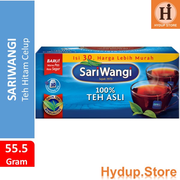 

Teh Hitam Celup Sariwangi 100% Asli Kantong isi 30 Teabag Kemasan 1.85 Gram