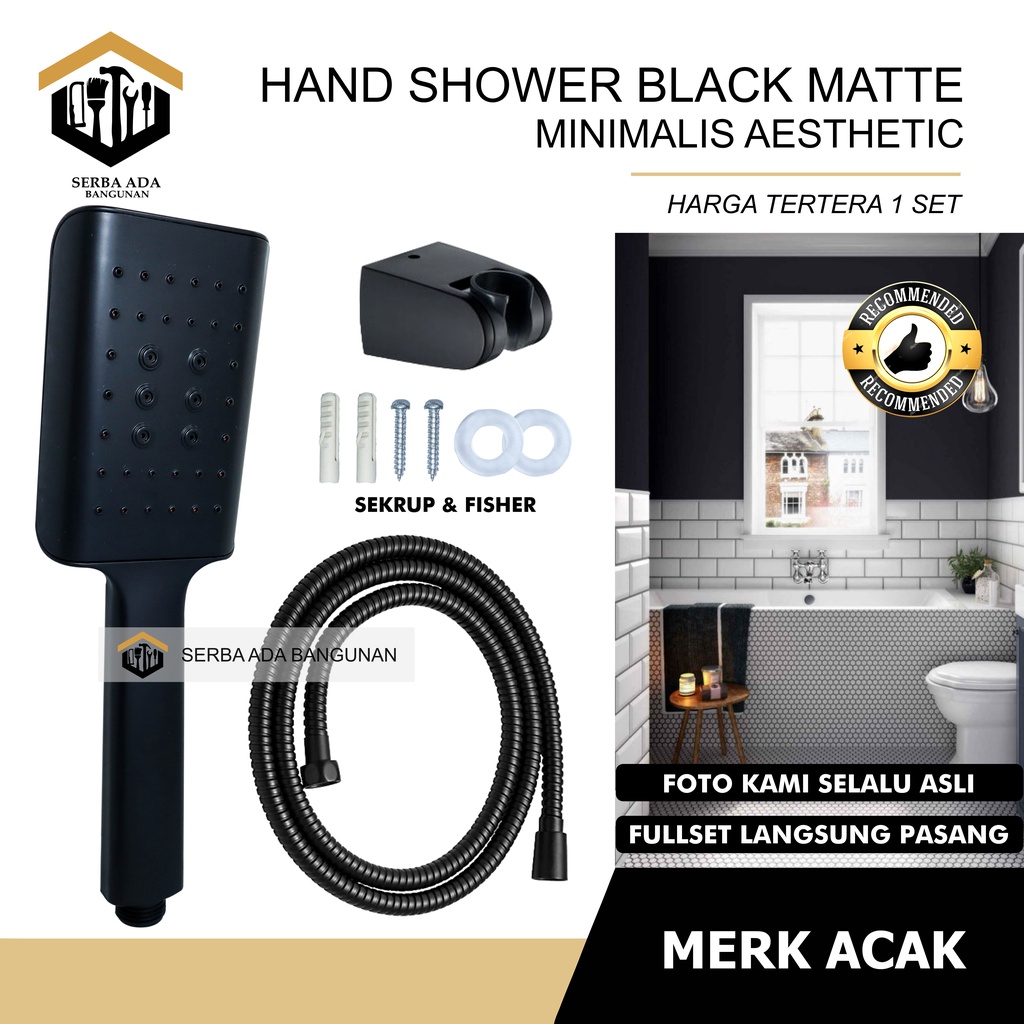 Paket Hemat Hand shower + Braket Shower system + Selang 150cm