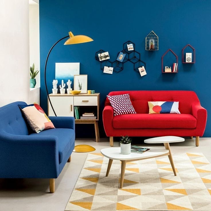 Sofa Tamu 2 Seater Plus Meja Tamu Dan Meja Nakas Rak Buku | Ruang Tamu Minimalis Modern
