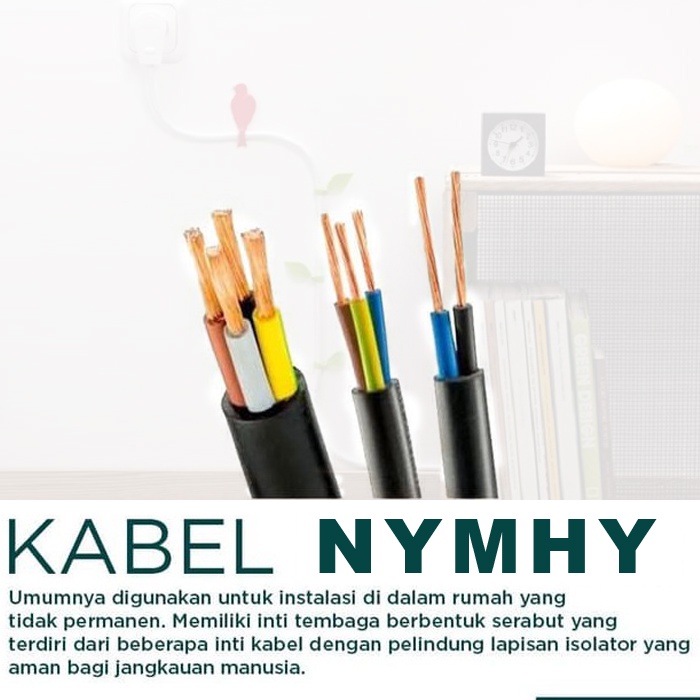 Kabel Listrik Tembaga / Kabel NYMHY 2x2.5mm 3x2.5mm / Kabel Listrik Serabut Merek Eterna Supreme