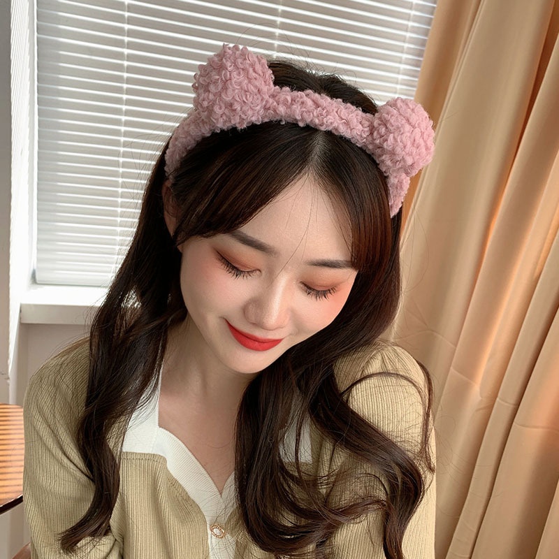 Bando Rambut Hoop Perempuan Mencuci Wajah Lucu Kepala Hoop Kartu Rambut Sederhana Hiasan Kepala Beruang Mewah / Hair Accessories/Hairband/ Wanita/Korea