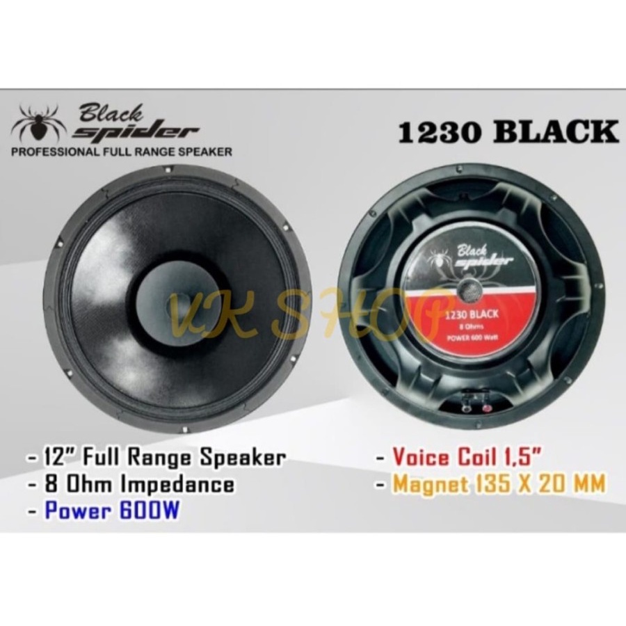 SPEAKER 12 INCH BLACKSPIDER BS 1230 BLACK / BLACK SPIDER BS1230 BLACK