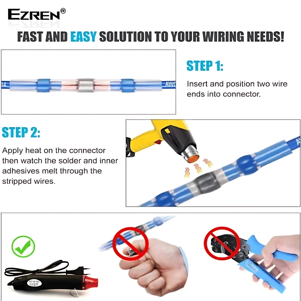 Ezren EZ-0794 Heat Shrink Konektor Penyambung Kabel Isolasi Bakar