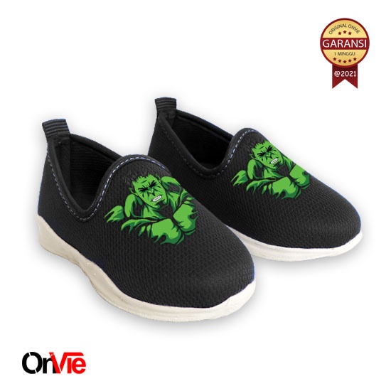 Sepatu Slip on Anak Laki-laki Motif Super Hero Hulk | Sepatu Kids Onvie