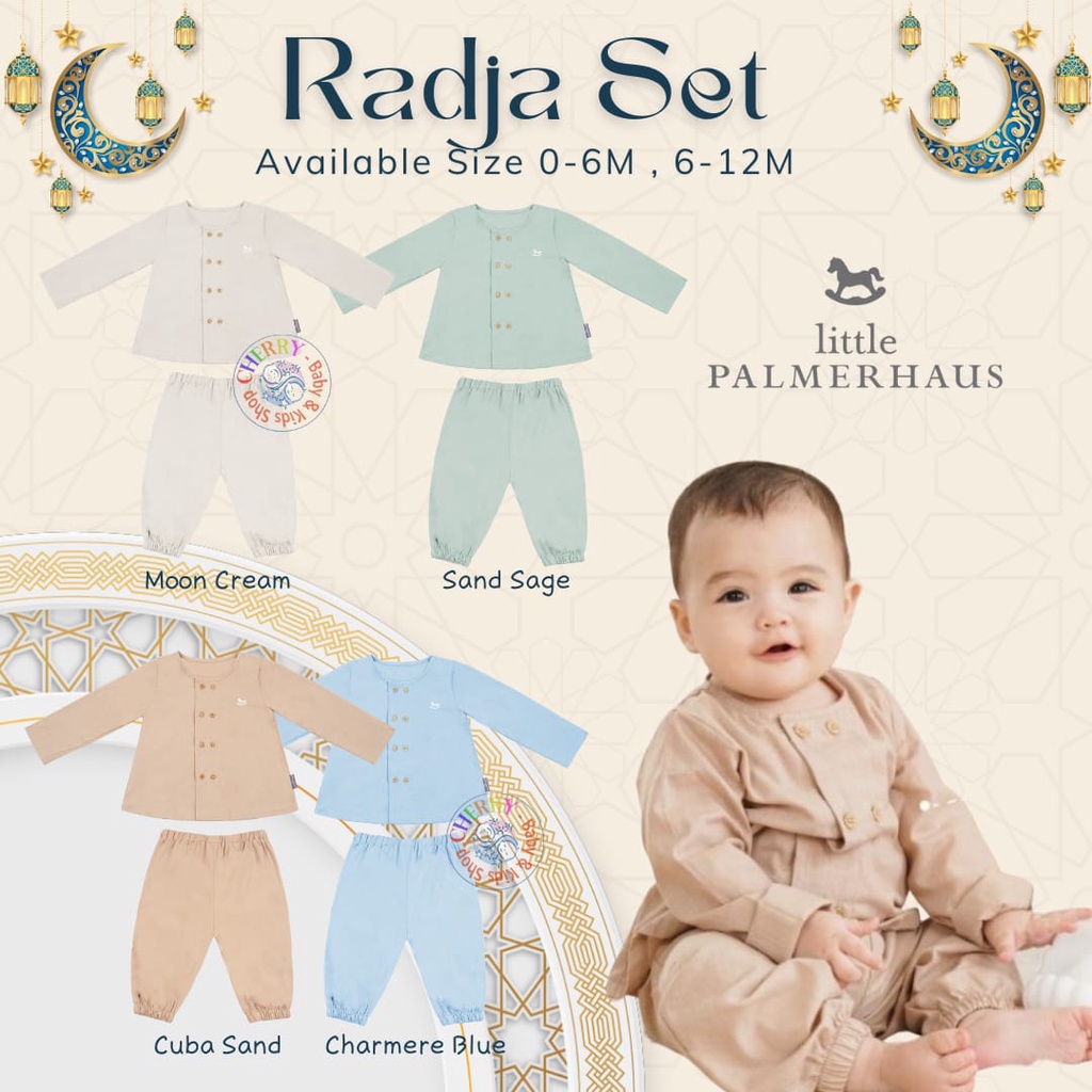 Little Palmerhaus Radja Set 0-12 Bulan Setelan Timeless Koko Raya Bayi / Setelan Lebaran Bayi Laki Laki Pakaian Muslim CBKS