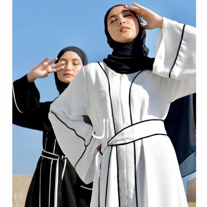 Gamis Abaya Gamis Hitam Dres Arab Turkey Abaya Asmah - Hitam, S(L5V1) BEST SELLER Gamis Abaya Turki 