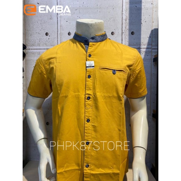 KEMEJA KOKO PENDEK EMBA JEANS PRIA ORIGINAL MEREK EMBA JEANS