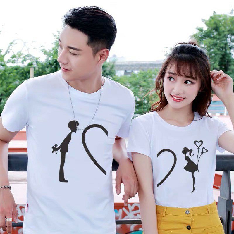 KAOS COUPLE NEW LOVE TERBARU / BAJU PASANGAN KEKINIAN LOVE SILUET
