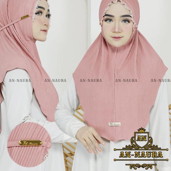 ✰ Jilbab plisket kerut renda tali jersey terbaru / bergo plisket renda kerut murah / hijab jersey pl