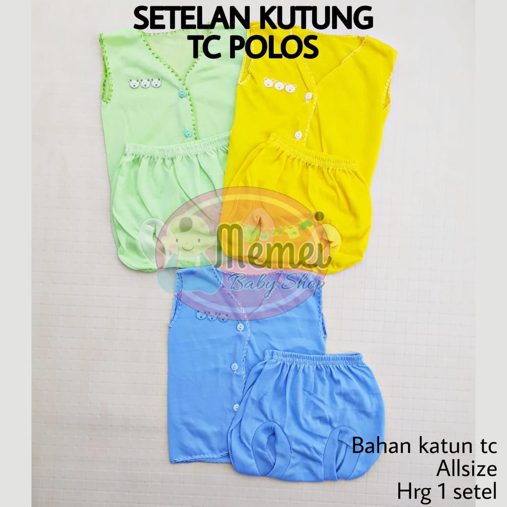 1 LUSIN (12 set) Setelan bayi pendek POLOS harga grosir TERMURAH