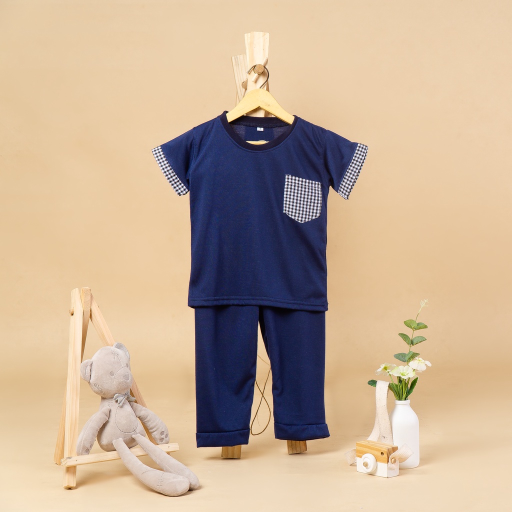 Top Kid Setelan Celana Panjang Kotak Anak Laki-laki