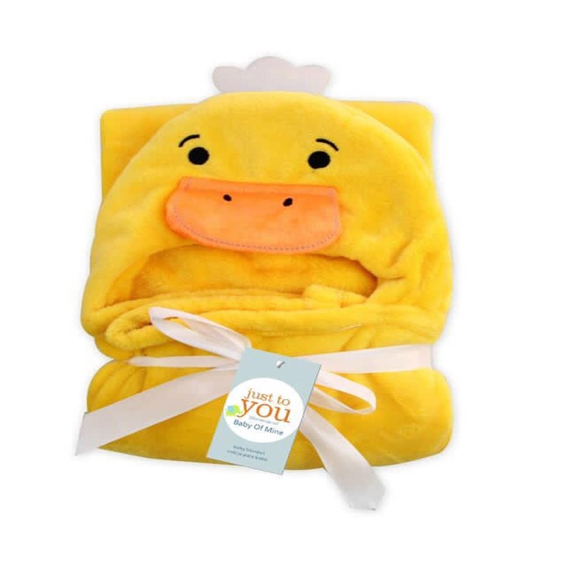 Selimut Bayi Topi Boneka / Selimut Bayi Karakter Fleece-Duck Kuning