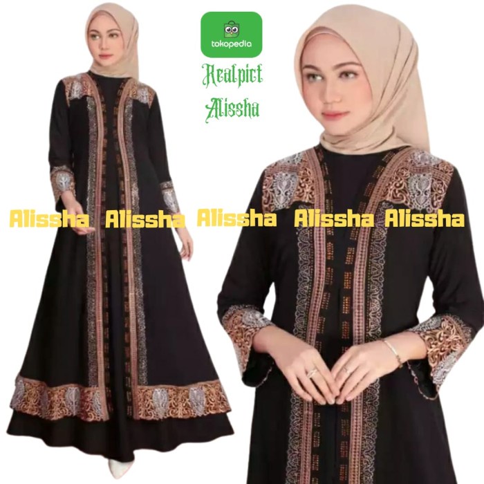 Gamis Gamis Abaya Turkey MG HITAM Jersy mix Ceruty Premium mote Terbaru 2021 - Hitam, M(A8A3) Gamis 