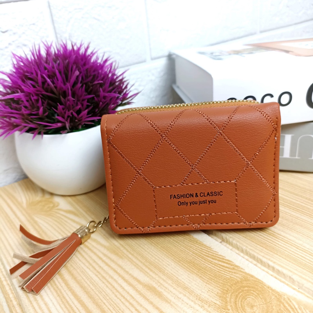 Dompet Lipat Wanita Resleting Multifungsi Kasual Import Korean Style Women Wallet Kekinian Azgalery D80