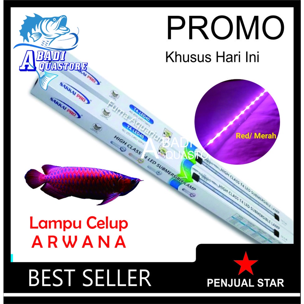 Lampu Celup ARWANA Aquarium - Lampu Arwana - Lampu Celup Merah - HEMAT ENERGY - Aquascape -Lampu Arw