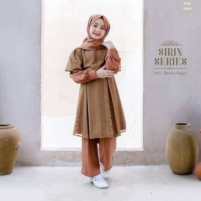 GRATIS ONGKIR W21 TREND Shirin Set Kids Setelan Muslim Anak Umur 5 6 7 8 Tahun Stelan Brukat Malika Atasan Tunik Plus Celana Busana Muslim Anak Premium Baju Murah Terbaru Mewah Kekinian ㊚