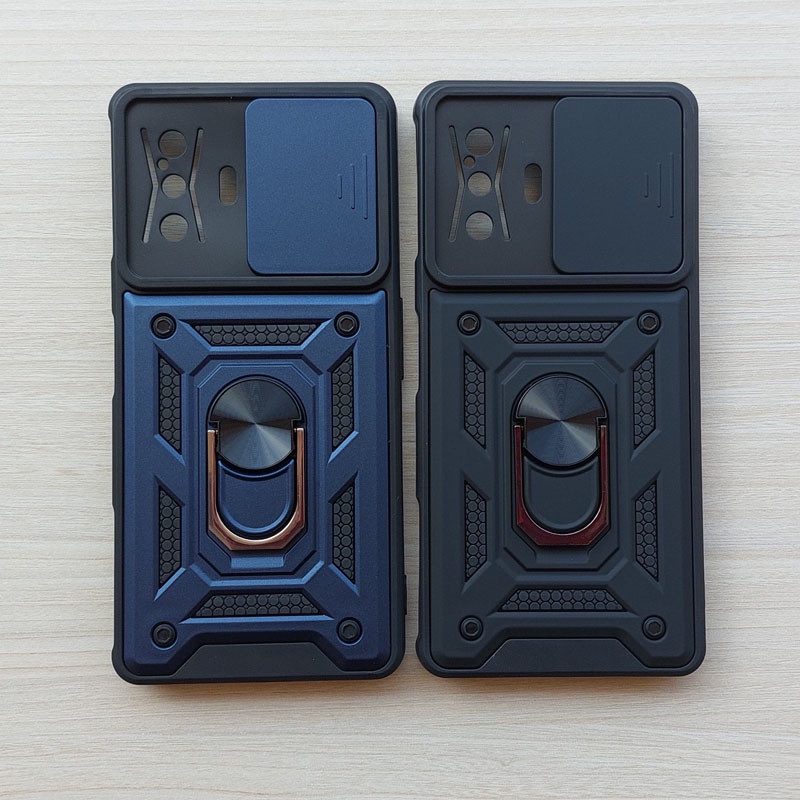 Armored Case Xiaomi Poco F4 GT / casing lens cover hard ring anticrack kickstand