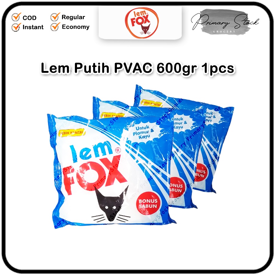 

Lem Fox Putih Transparan Kecil Biru 600 gr PVAC Refill Kantong Bungkus Besar 600 Gram