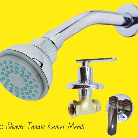 ☄ Shower Kamar Mandi + Stop Kran Tanam Kuningan / Shower Mandi / Shower Tanam ♦