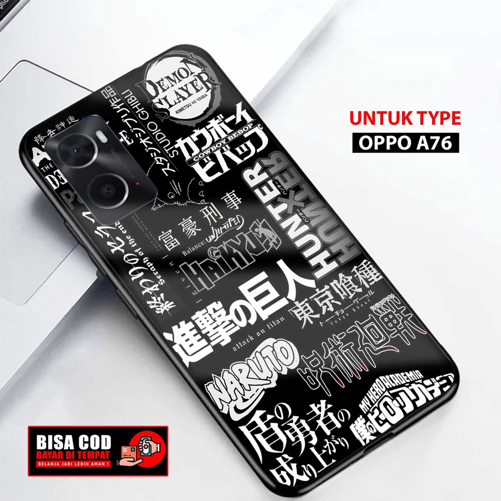 Case Oppo A76 Terbaru { STKRBLK ] 2D Softcase Glass Kaca Oppo A76 (Case Hp) Oppo A76 (CASING HP) Opp