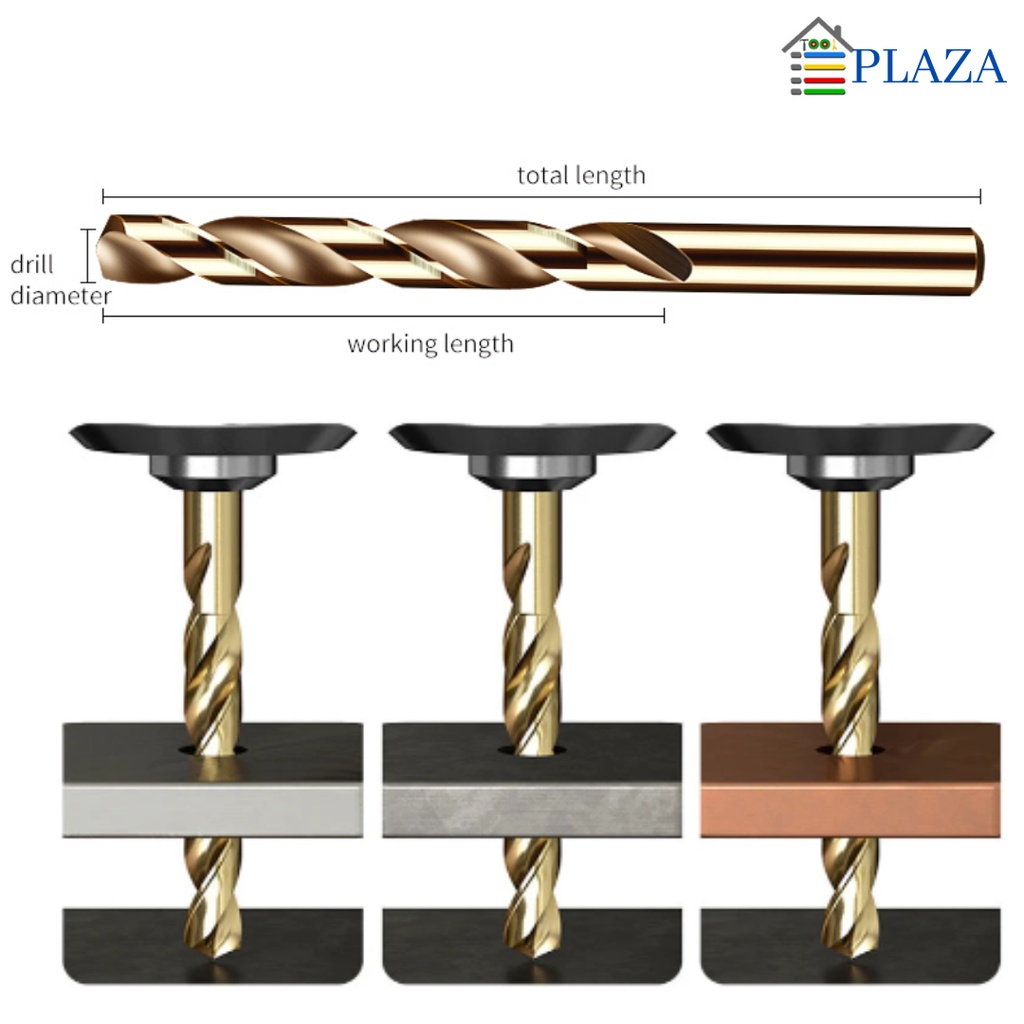 MATA BOR HSS COBALT M35 TWIST DRILL BITS 10 MM TCT CO BAJA LURUS BESI