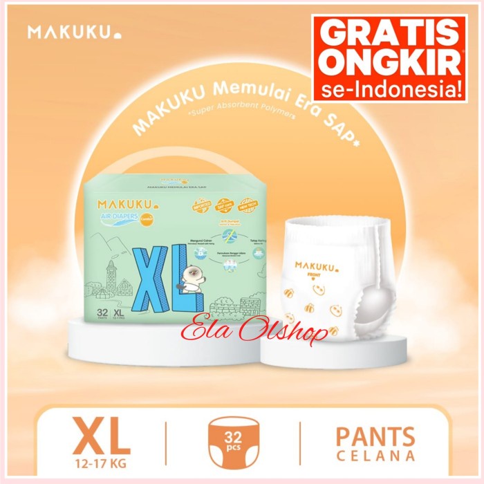 Terlaris Makuku Air Diaper Comfort Xl32 Xl 32 Popok Celana / Pants