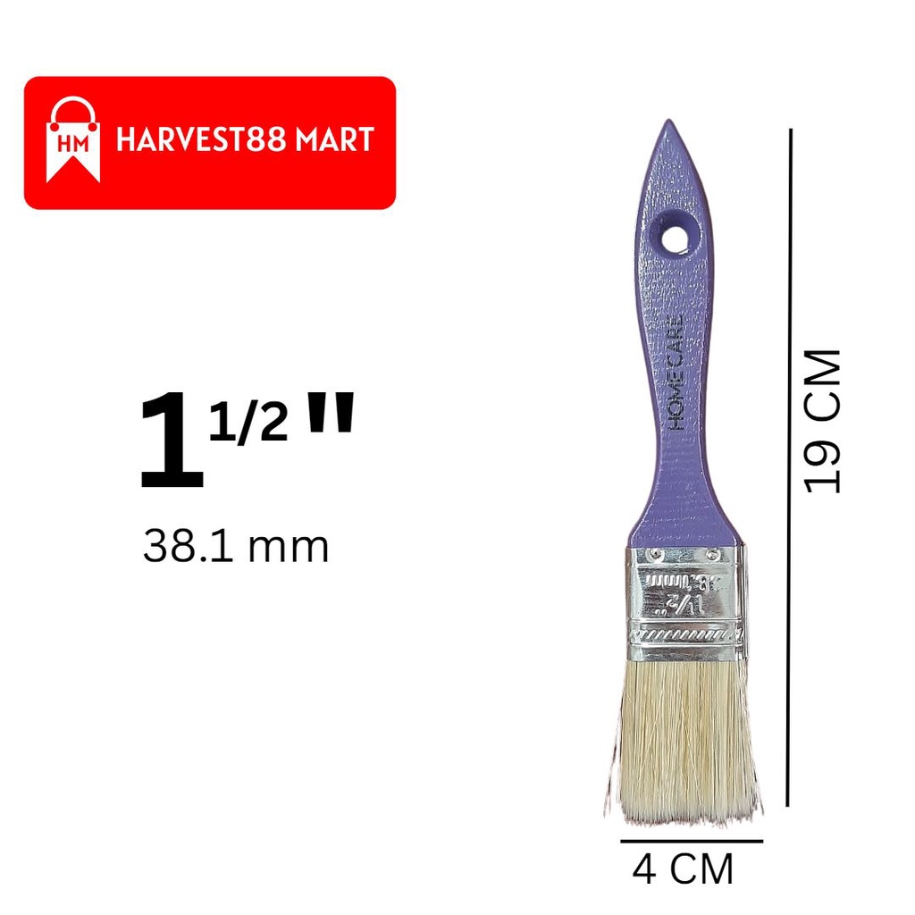 

HARVEST88 KUAS MEREK HOMECARE KUAS SYNTHETIC BRUSH CAT KAYU BESI TEMBOK UKURAN 1 1/2