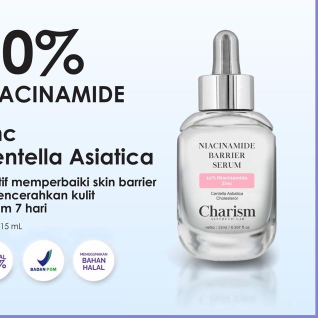 ➦ 10% NIACINAMIDE BARRIER SERUM - Serum Pemutih dan Memperbaiki Skin Barrier ◌