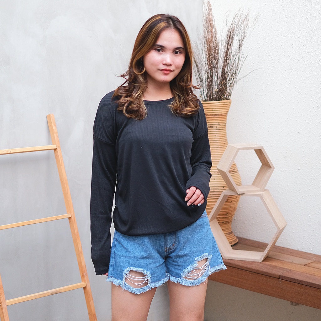 MakeGrosir - TOP ATASAN RIB LENGAN PANJANG | LONGSLEEVE SHIRT BASIC