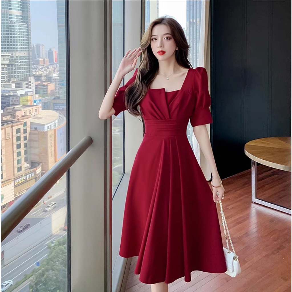 [MCFK] Dress Avila / Dress Wanita Dewasa / Dress Korean Style / Gaun Wanita Modern / Dress Pesta Simple Elegant / Outfit Wanita Kekinian