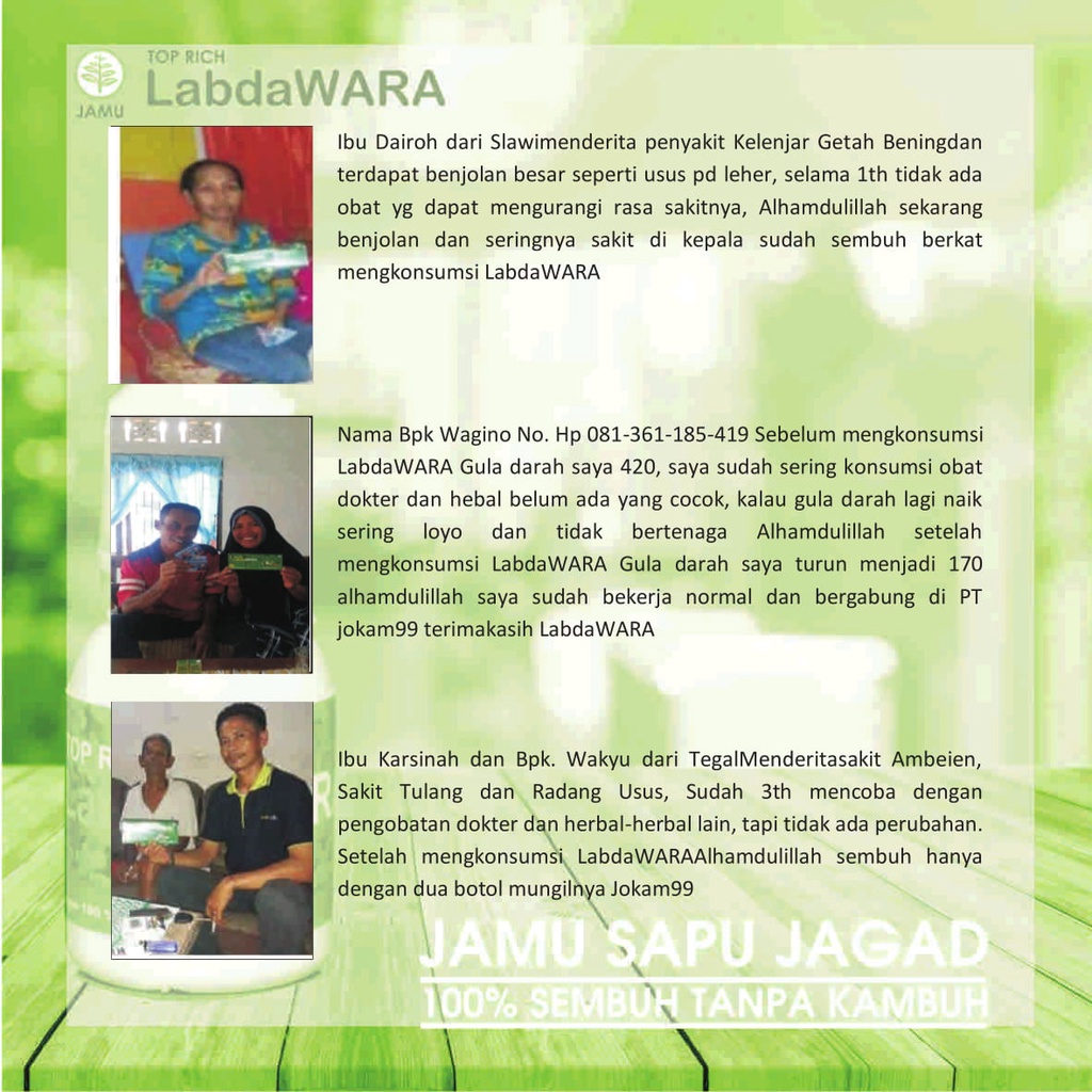 LabdaWARA Asli 100% Jamu Tetes Herbal Alami [Dus Isi 7 Botol]