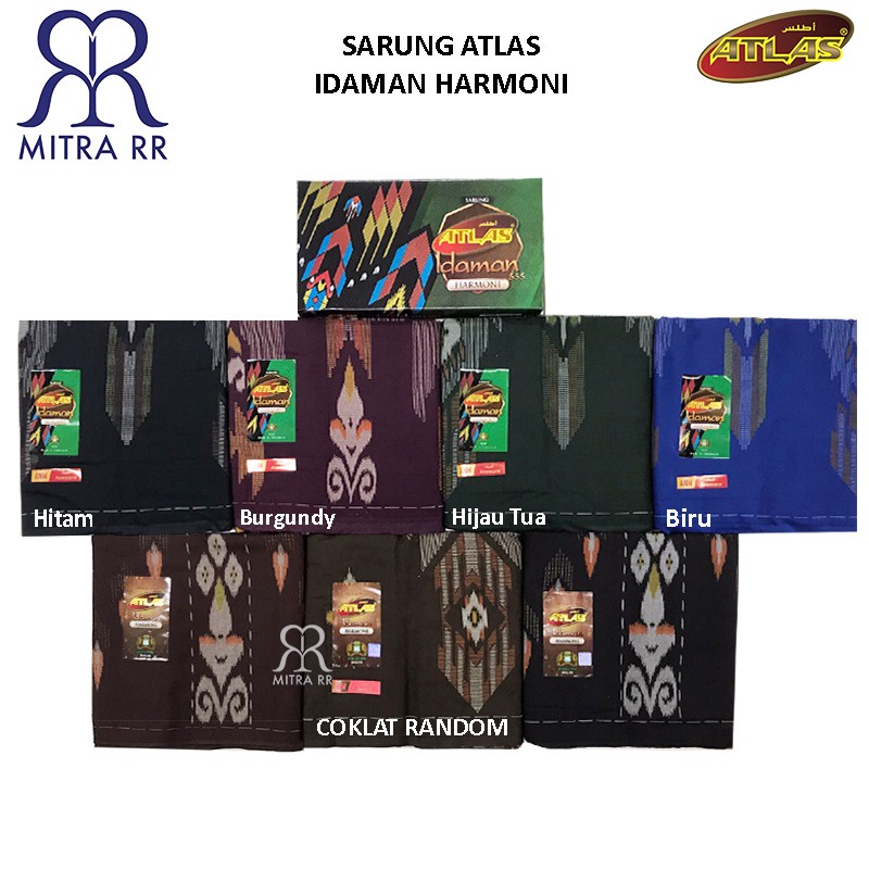 Sarung Atlas Idaman Harmoni Motif Akasia / Motif Batik |Sarung Tenun Dewasa Motif  BHS Original