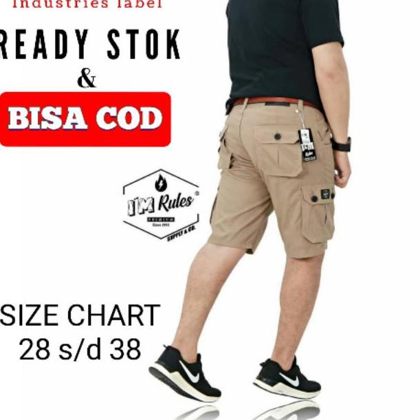 TERBARU I&M RULES ORINAL Cargo Pendek Distro Pria warna Mocca Coklat muda celana pendek cargo cowok 