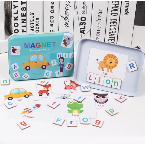 Murah Mainan Anak Magnet Kaleng / Mainan Spelling Kotak Edukasi