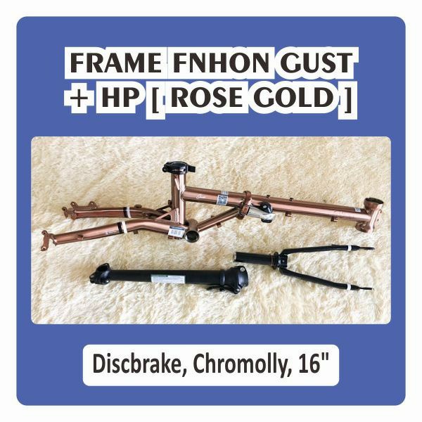 Frame set dan HP Fnhon Gust Rose Gold Titanium Db Discbrake Disc Brake