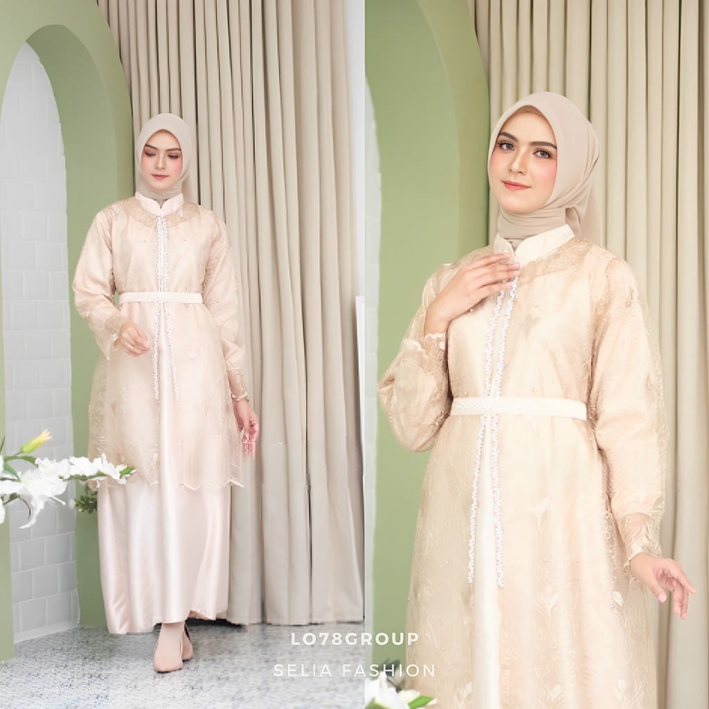 Sartika Dress Aulia 2 in 1 Brokat Premium Dress Brokat Kondangan Dress Tile Kondangan Wedding Dress Gamis Brukat Jumbo xxl Ld 120cm Gamis Brokat Jumbo Gamis 2 look in 1 Gamis Lebaran Gamis Remaja Muslimah Seragaman Pernikahan Outfit Bridesmaid