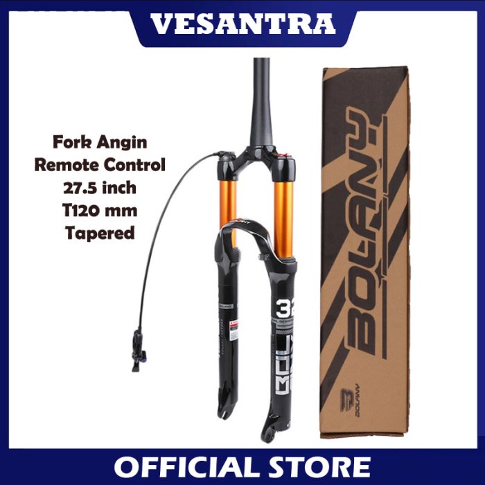 Terlaris Bolany Fk002 Fork Angin Sepeda Mtb 27.5 Inch Qr Tapered Remote Hitam