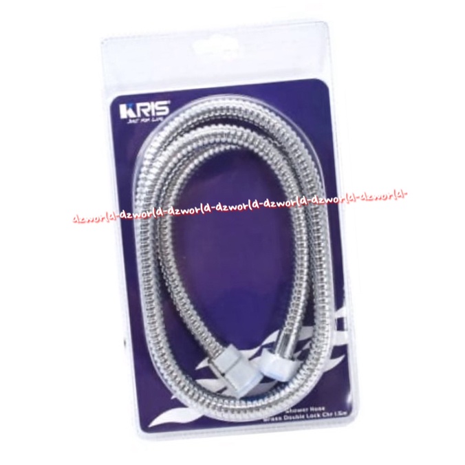 Kris Shower Hose Double Lock 1.5m Selang Panjang Selang Sambung Untuk Kran Shower Kamar Mandi Stainless Steel 150cm Krisbow