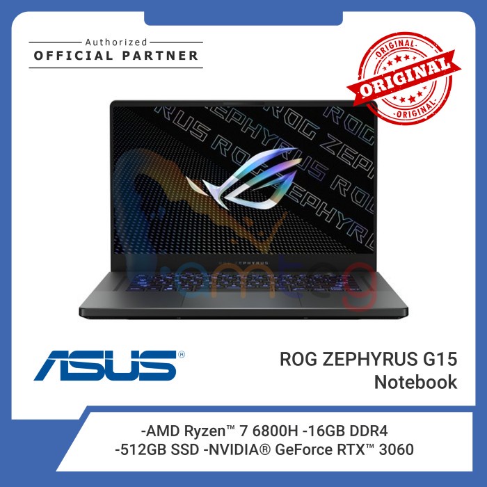 ASUS Laptop ROG ZEPHYRUS G15 GA503RM R736G6G-O/ AMD Ryzen 7 / 16GB / 512GB / RTX3060