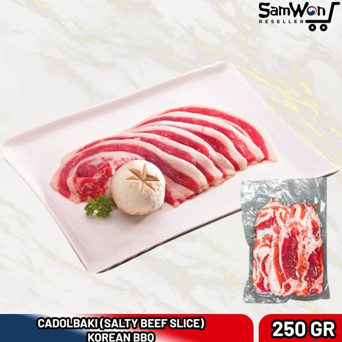 

Cadolbaki Korean BBQ Beef Slice Daging Iris Sapi Asin Korea 250gr