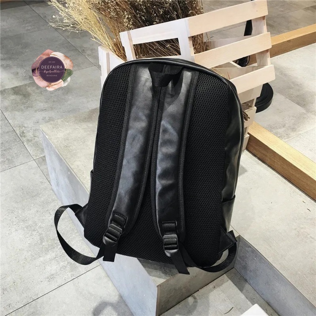 Tas Ransel Pria Model X043 Bahan Kulit Sintetis Premium Tas Untuk Kuliah Atau Kerja