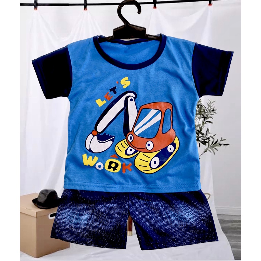 Setelan anak motif jeans 0-7 tahun